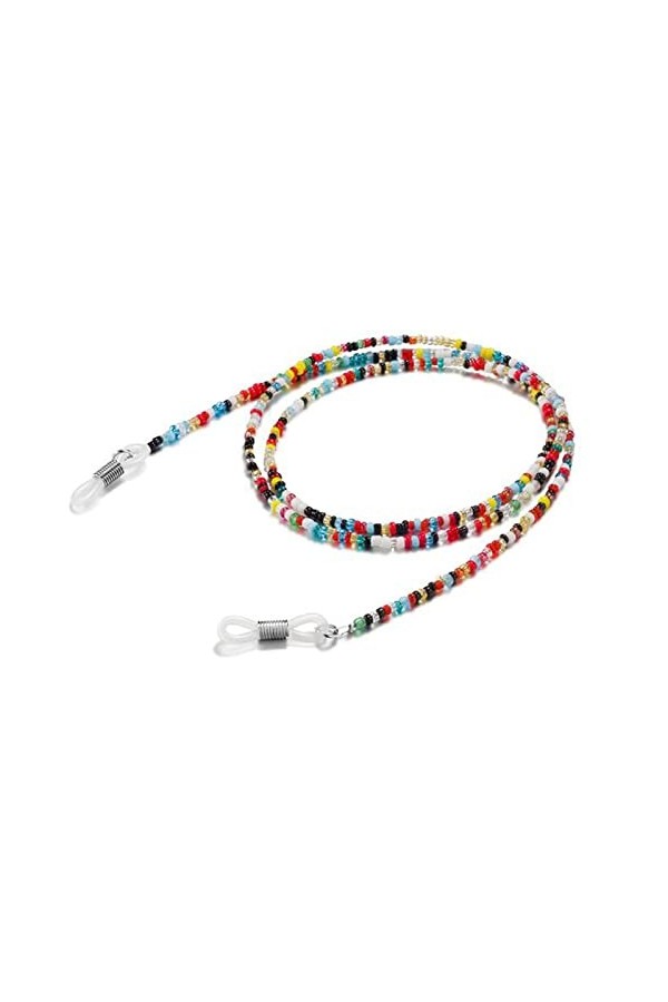 Collier de sangle de lunettes, chaînes de lunettes longes mode perles de lunettes de soleil collier corde antidérapante cou l