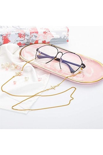 YANJ Lunettes à chaîne en Corde pour Femmes avec chaînes à Neige Lunettes à Longue chaîne en Corde dorée Couleur: Or, Taille