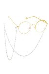 YANJ Chaîne de Lunettes Simple Blanc Petite Chaîne de Lunettes Perlée Porte-Lanière Sangle pour Femmes Couleur: Or, Taille: 