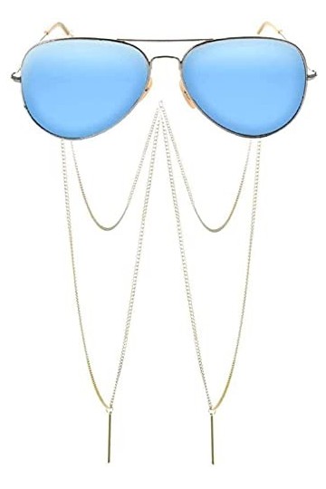 Chaîne de lunettes Accessoires de bijoux pour dames Double chaîne pour les yeux à long bâton Chaîne de lunettes antidérapante