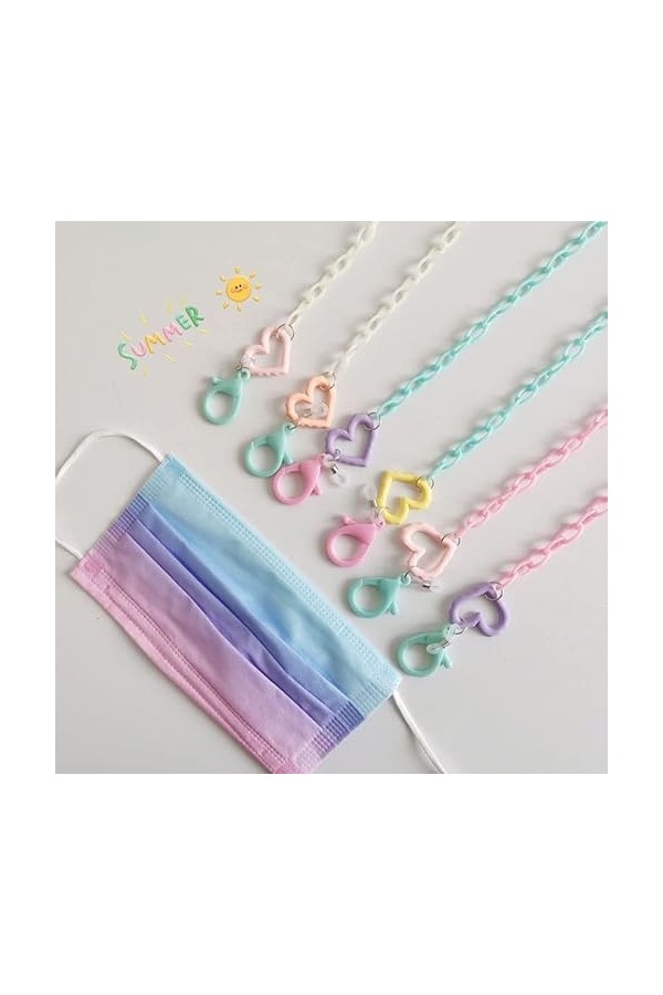 Collier de sangle de lunettes, chaînes de lunettes longes chaîne de lunettes de mode acrylique masque anti-perte support de l