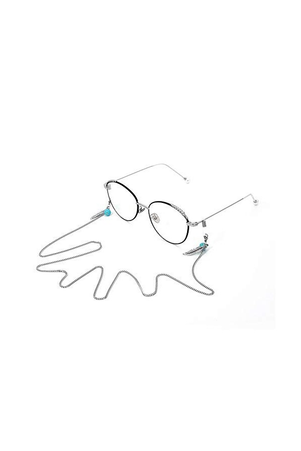 FOUNCY Chaîne de Lunettes Chaîne de Lunettes argentée Lunettes Cordons Chaîne de Cordon de Cou de Sangle de Lunettes for Les 