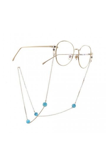GaoF Chaîne de Lunettes Perles Bleues Chaîne de Lunettes Chaînes de Cordon de Lunettes pour Femmes Perles Sangle de Lunettes 