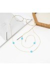 GaoF Chaîne de Lunettes Perles Bleues Chaîne de Lunettes Chaînes de Cordon de Lunettes pour Femmes Perles Sangle de Lunettes 