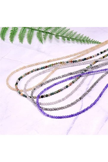 BREAKA 2 morceaux de chaîne de lunettes en pierre naturelle de 4 mm, robuste, petite et belle, antidérapante ne tombe pas, ad