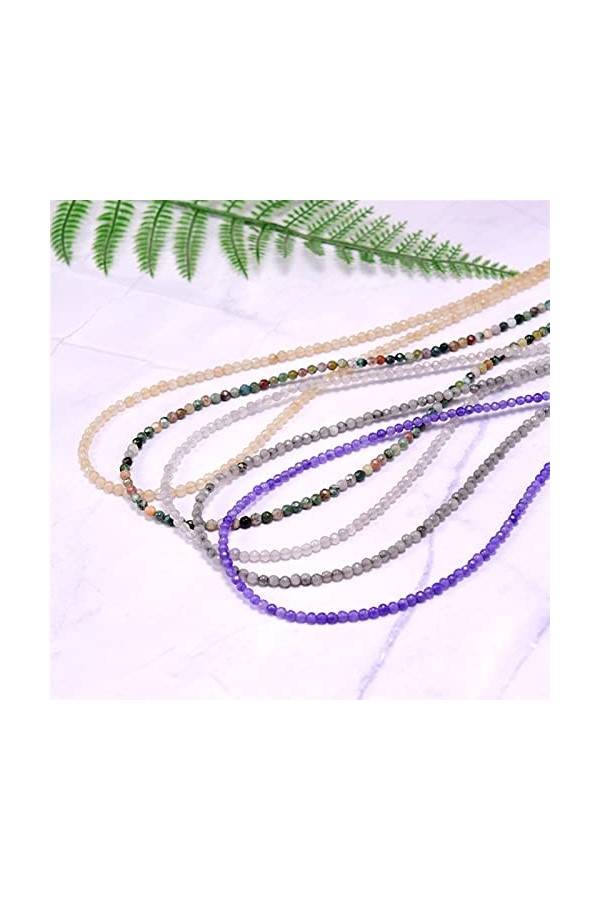 BREAKA 2 morceaux de chaîne de lunettes en pierre naturelle de 4 mm, robuste, petite et belle, antidérapante ne tombe pas, ad