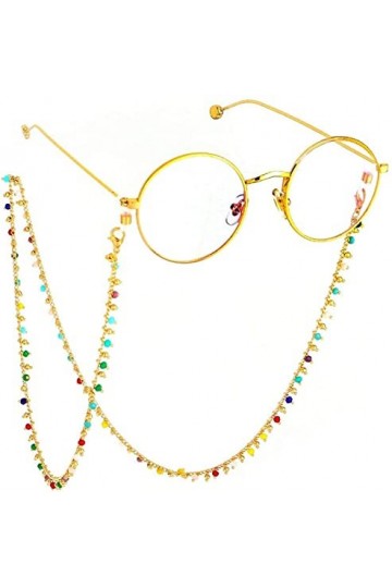 Chaîne de lunettes Vintage chaîne de lunettes perlée Lunettes de soleil Collier Support de sangle Cordons de sécurité Antidér