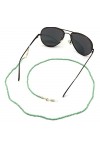 Collier de sangle de lunettes, chaînes de lunettes longes sangle de lunettes anti-perte chaîne perlée mode lunettes de lectur