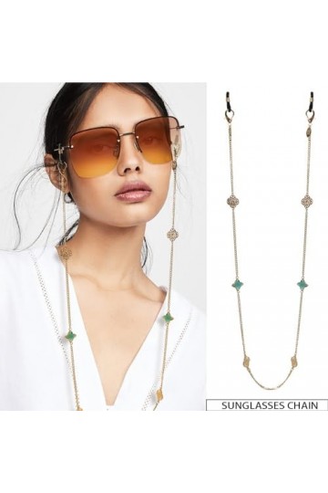 Chaîne De Lunettes Chaîne DÉpissure De Cristal De Feuille, 4 Pièces, Chaîne De Masque, Chaîne De Lunettes Anti-Perte