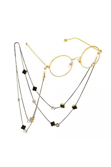 YANJ Chaîne de Lunettes Mme Black Double chaîne Chaîne de Lunettes Anti-Perte Chaîne de Lunettes Chaîne en métal Chaînes de L