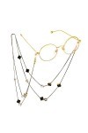 YANJ Chaîne de Lunettes Mme Black Double chaîne Chaîne de Lunettes Anti-Perte Chaîne de Lunettes Chaîne en métal Chaînes de L