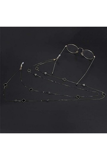 YANJ Chaîne de Lunettes Mme Black Double chaîne Chaîne de Lunettes Anti-Perte Chaîne de Lunettes Chaîne en métal Chaînes de L
