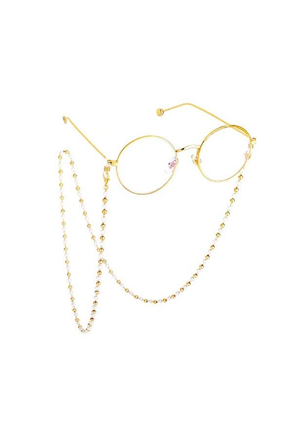 HAOLI Lunettes de Soleil Perle Chaîne Suspendue Chaînes de Lunettes pour Femmes Cordons de Lunettes Porte-Lunettes Sangle Lan