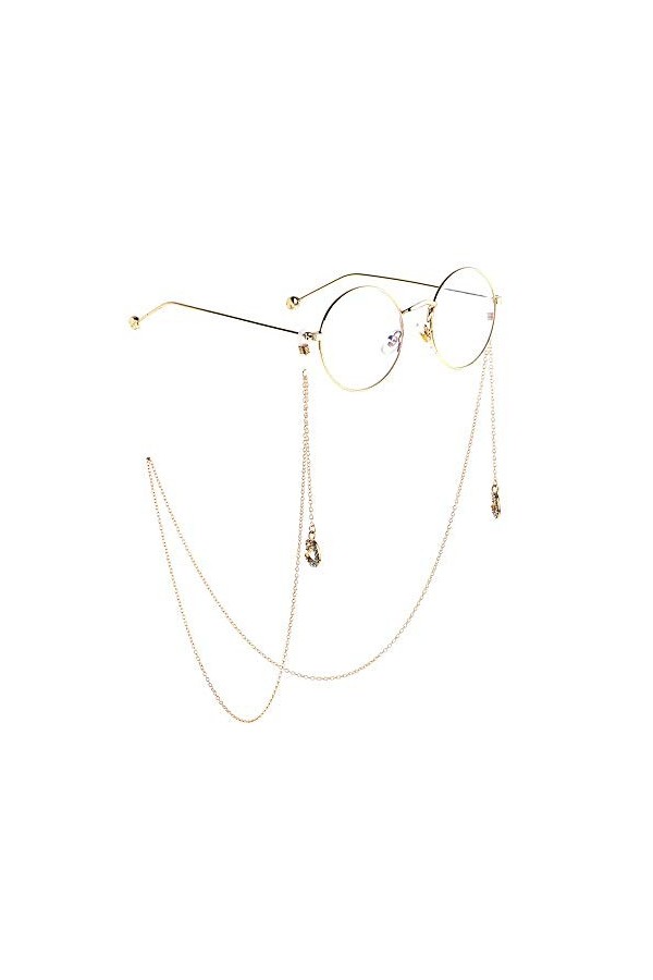 GALSOR Chaînes et cordons de lunettes Chaîne en acier inoxydable lunettes lunettes corde anti-perte chaîne lunettes métalliqu