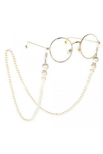 GYC Personnalité Perle Blanche Perlée Lunettes De Soleil Lunettes De Vue Chaîne De Lunettes Cordon Titulaire De La Chaîne De 