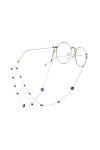 Chaîne de lunettes Chaîne de perles bleues Porte-lunettes Spectacle Cordon de lunettes de soleil Collier Chaîne à maillons La
