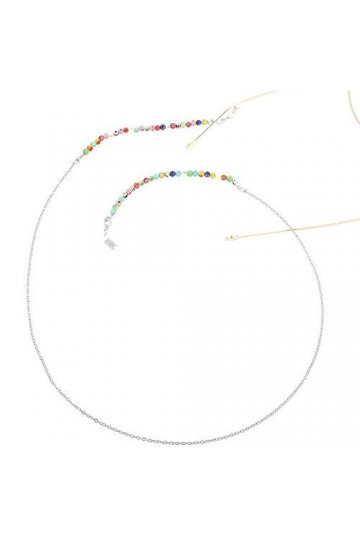GaoF Lunettes Chaîne Multicolore Argent Fleur Perlée Lunettes Lunettes De Soleil Chaîne Sangle Cordon Titulaire Perle Chaîne 