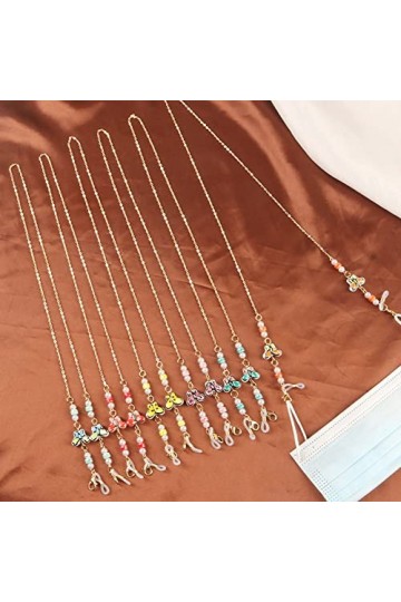 Collier de sangle de lunettes, chaînes de lunettes longes chaînes de lunettes en métal de mode longes de lunettes de soleil c