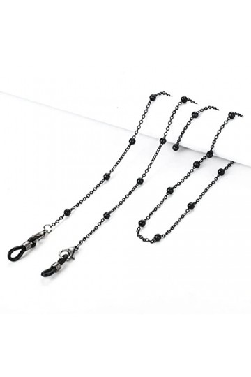 Collier de sangle de lunettes, chaînes de lunettes longes en métal perlé, chaîne de lunettes de soleil, support de lanière de
