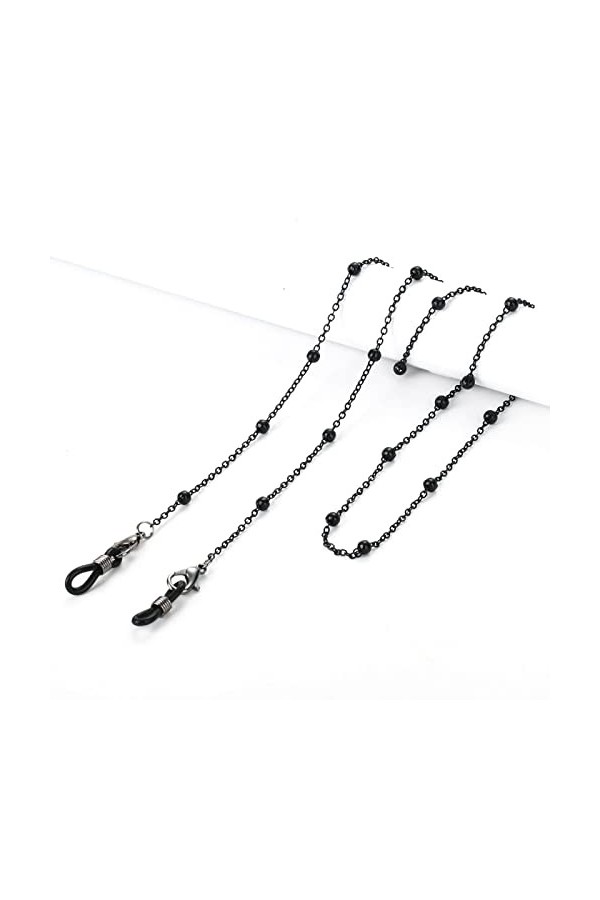 Collier de sangle de lunettes, chaînes de lunettes longes en métal perlé, chaîne de lunettes de soleil, support de lanière de