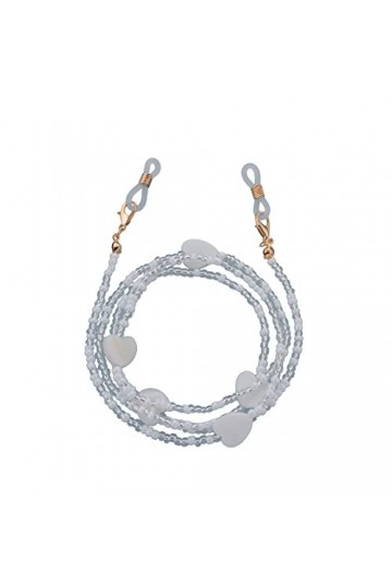 FISIDI Collier de sangle de lunettes, chaînes de lunettes longes chaînes de lunettes de coeur sangle perlée femmes visage lan