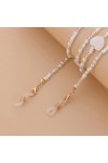 FISIDI Collier de sangle de lunettes, chaînes de lunettes longes chaînes de lunettes de coeur sangle perlée femmes visage lan