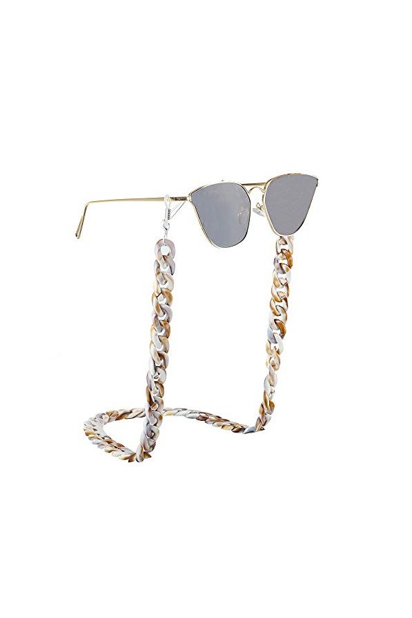 ZWEBY Chaînes de Lunettes Femmes Lunettes De Mme Chaîne Déraper avec Un Cou Facile À Transporter Et À Utiliser Attache 70 Cm