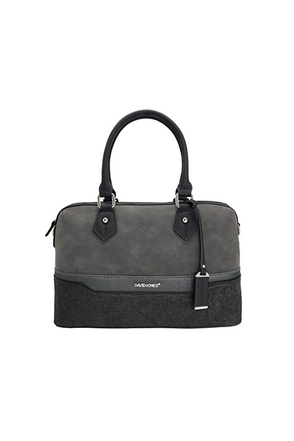 David Jones - Sac à Main Polochon Bowling Femme - Sac Multicolore à Bandes Cuir PU Nubuck Paillette - Cabas Fourre-Tout Porté