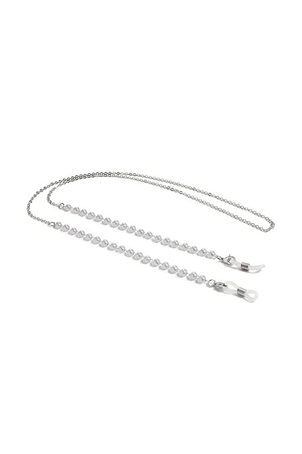 Collier de sangle de lunettes, chaînes de lunettes longes chaîne de coeur en métal femmes chaîne de perles de mode délicate c