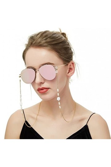 WORNEW Chaînes pour Lunettes Chaîne de Lunettes de Soleil chaîne de Lunettes Femme rétro Cour décoration chaîne Anti-Perte Ch