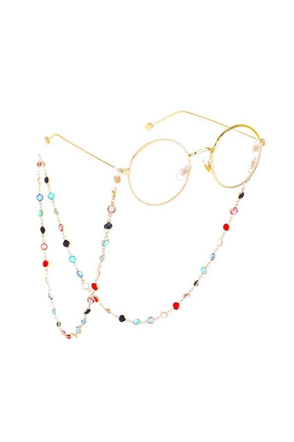 HAOLI Perles de Verre colorées Chaîne de Lunettes à la Main Chaînes de Lunettes pour Femmes Cordons de Lunettes Cordons de Lu