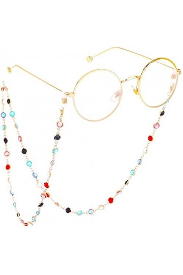 HaoLi Chaîne de Lunettes Perles de Verre colorées Chaîne de Lunettes à la Main Chaînes de Lunettes pour Femmes Cordons de Lun