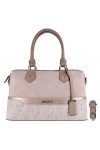 David Jones - Sac à Main Polochon Bowling Femme - Sac Multicolore à Bandes Cuir PU Nubuck Paillette - Cabas Fourre-Tout Porté