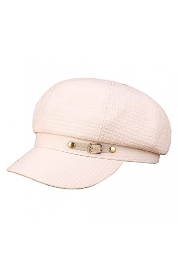 Casquette Gavroche Femme Chapeau de Soleil Respirant Chapeau de Gavroche Newsboy Cap pour Printemps et été Casquette Solide C