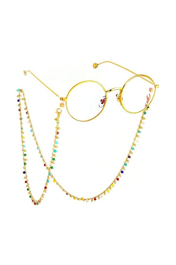 Chaîne de lunettes Perles de couleur haut de gamme Lunettes faites à la main antidérapantes Cordon de chaîne Accessoires de l