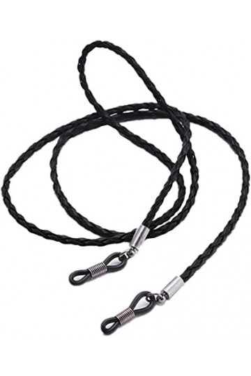 DSFEN Porte-chaîne de Lunettes en Cuir tressé Anti-dérapant Sangle de Lunettes de Soleil/Cordon de Lunettes/Corde de Cou de L