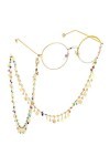 GYC Personnalité Multicolore Cristal Perlé Chaîne De Lunettes Sangle De Retenue De Lunettes De Soleil Cordon De Spectacle Lan