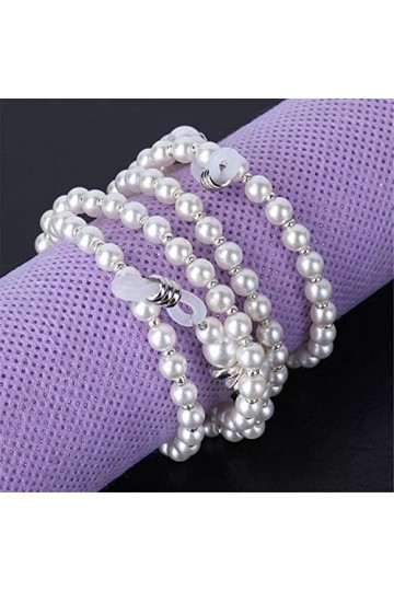 DSFEN Porte-chaînes de Lunettes Cordon de Lunettes de Perles, Cordon de Lunettes Anti-dérapant Cordon de Lunettes de Soleil l