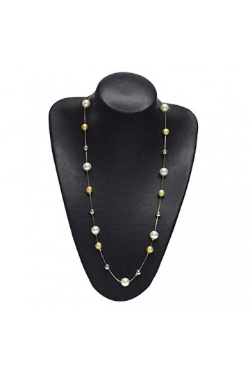 YANJ Chaîne de Lunettes à Perles Blanches pour Femmes Chaîne de Lunettes rétro Lunettes à Longue chaîne Couleur: Or, Taille: