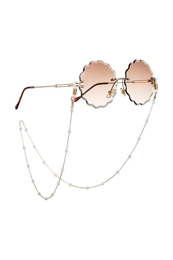 DSFEN Perles Perle Lunettes chaîne Sangle Support de Lunettes de Soleil lanière Collier Porte-Lunettes Lunettes de Soleil Cou
