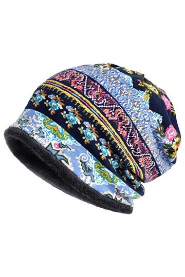 Qunson Femme Baggy Slouchy Beanie Chemo Hat Cap Scarf, Bleu épais., Taille unique