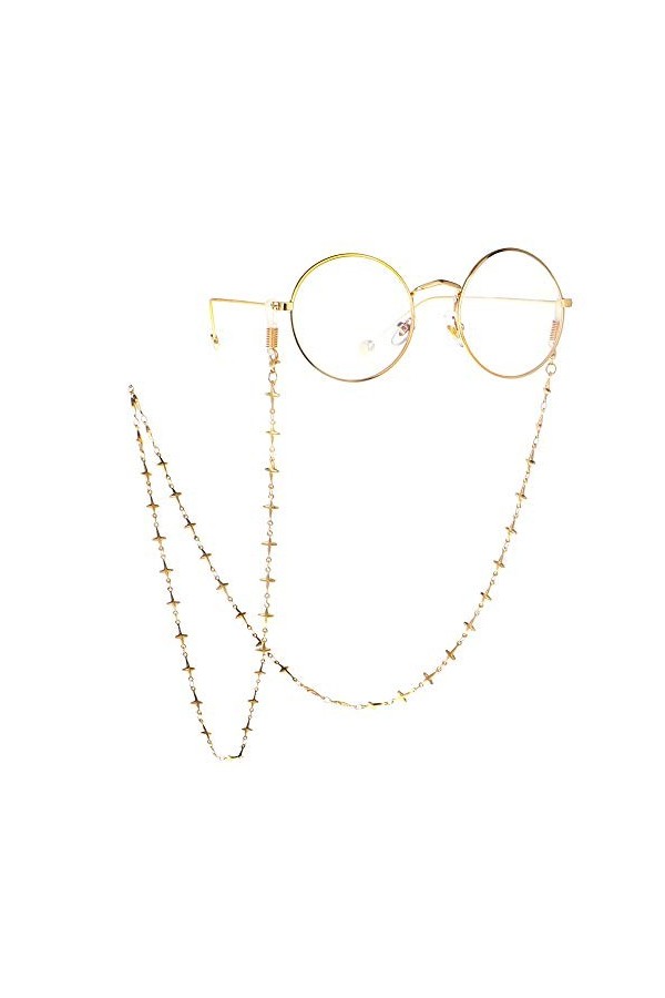 FOUNCY Chaîne de Lunettes Chaîne de Lunettes for Femmes Cordons de chaîne rétro Lunettes de Vue Sangle Sangle Cou Cordon Lune
