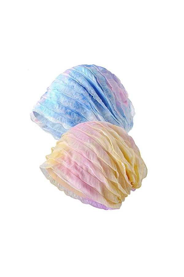 Qunson Femme Baggy Slouchy Beanie Chemo Hat Cap Scarf, Bleu épais., Taille unique