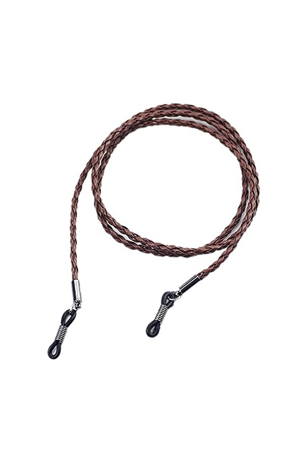 DSFEN Porte-chaîne de Lunettes en Cuir tressé Sangle de Lunettes antidérapante/Cordon de Lunettes de Soleil/chaîne de Cou de 