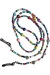 DSFEN Porte-chaîne de Lunettes perlée Sangle de Lunettes en métal antidérapant/Cordon de Lunettes de Soleil/chaîne de Cou de 