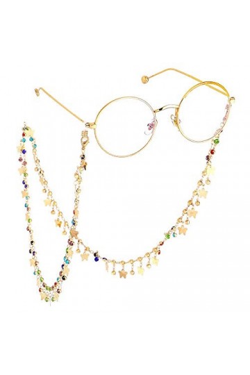 Chaîne de Lunettes Lanière de Lunettes de retenue de Cordon de retenue de Lunettes de Soleil Multicolores en Cristal Multicol
