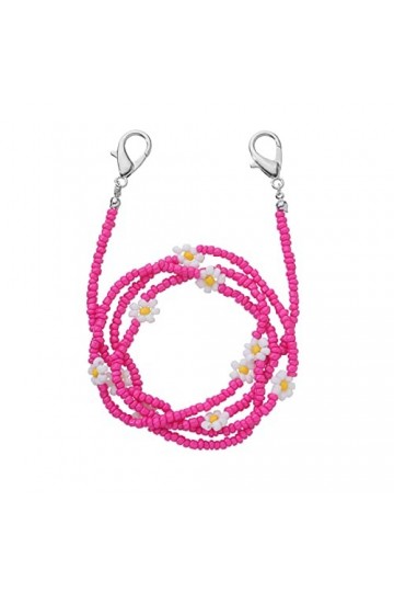 Collier de sangle de lunettes, chaînes de lunettes, cordons de lunettes de lecture tendance, marguerite florale colorée, perl
