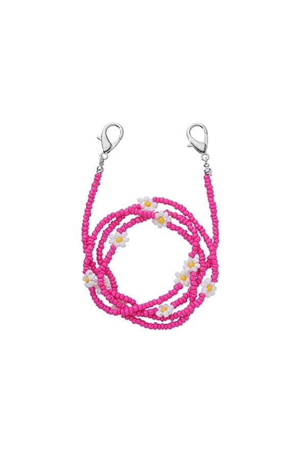 Collier de sangle de lunettes, chaînes de lunettes, cordons de lunettes de lecture tendance, marguerite florale colorée, perl