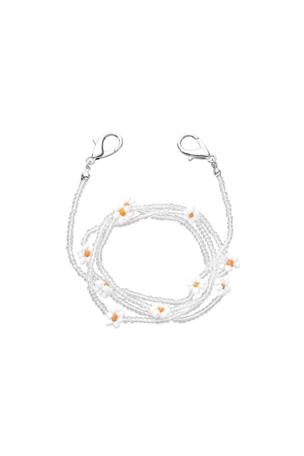 Collier de sangle de lunettes, chaînes de lunettes, cordons de lunettes de lecture tendance, marguerite florale colorée, perl