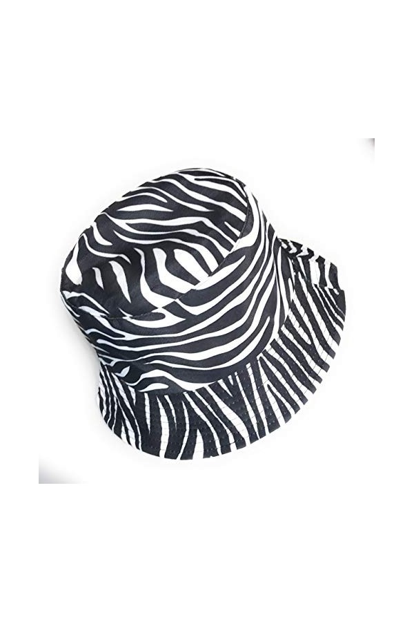 Chapeau bob à imprimé amusant et amusant - Motif hawaïen - Pour les festivals, les vacances, les voyages, blanc, taille uniqu